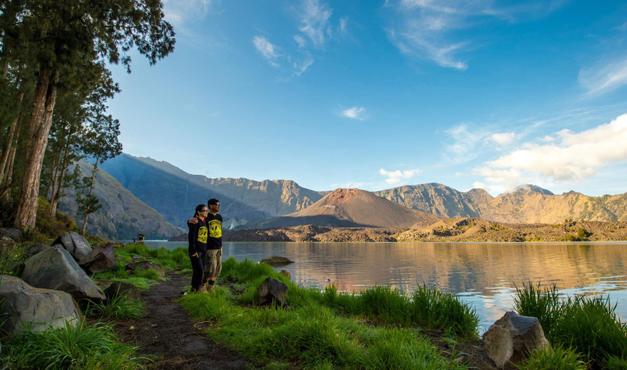 Lake Segara Anak an altitude 2000 meter of Mount Rinjani