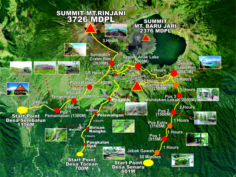 Map of Mount Rinjani
