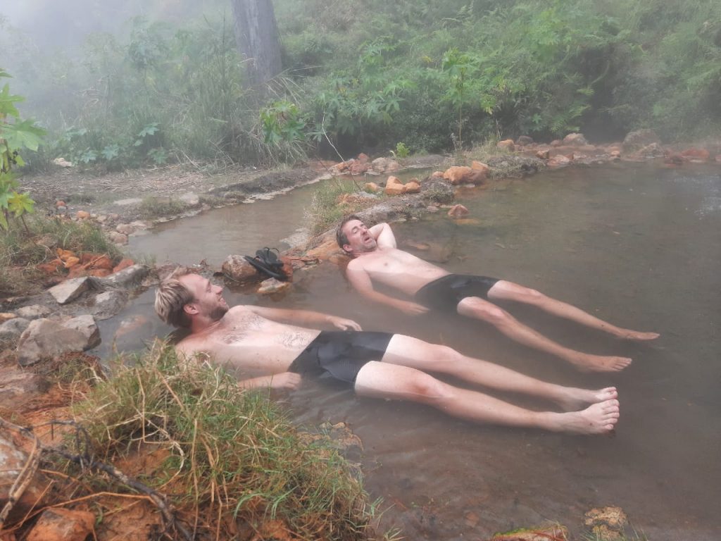 Hot springs along the Torean road Mount Rinjani