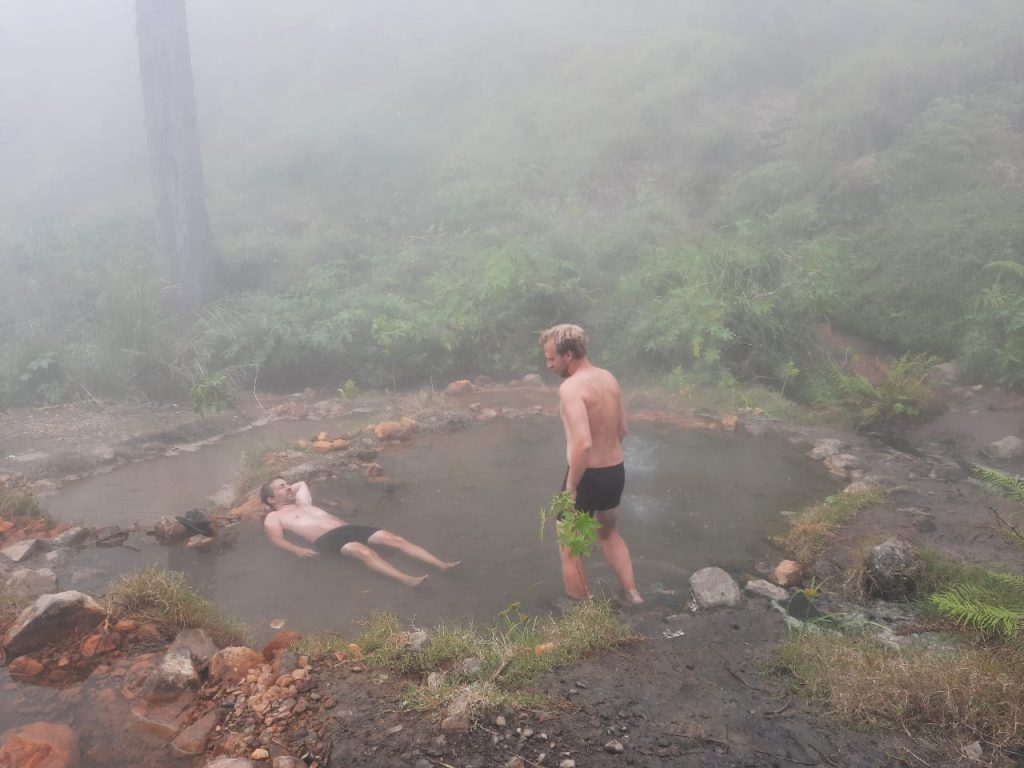 Hot springs along the Torean road Mount Rinjani